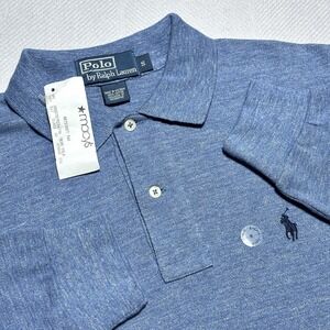 NEW Polo by Ralph Lauren Polo Shirt Mens Small Heather Blue Long Sleeve Pony
